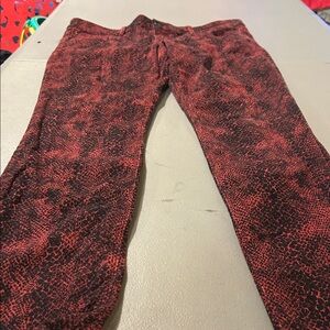 Express Red and Black Textured Pants